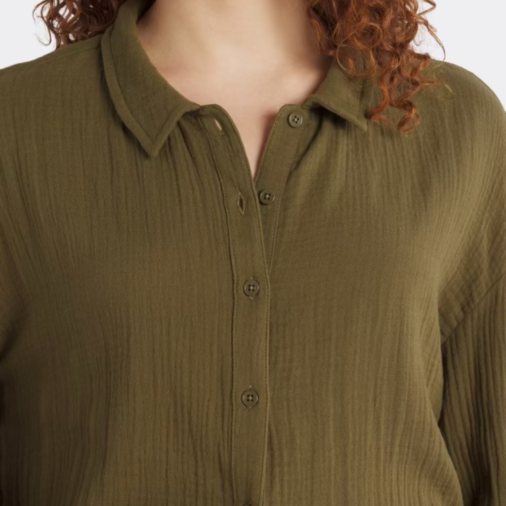 Threads 4 Thought gauze button up, Sz L